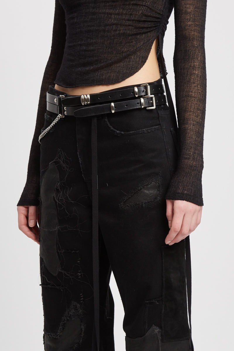 LUEN 4 CM MULTI BELT BLACK