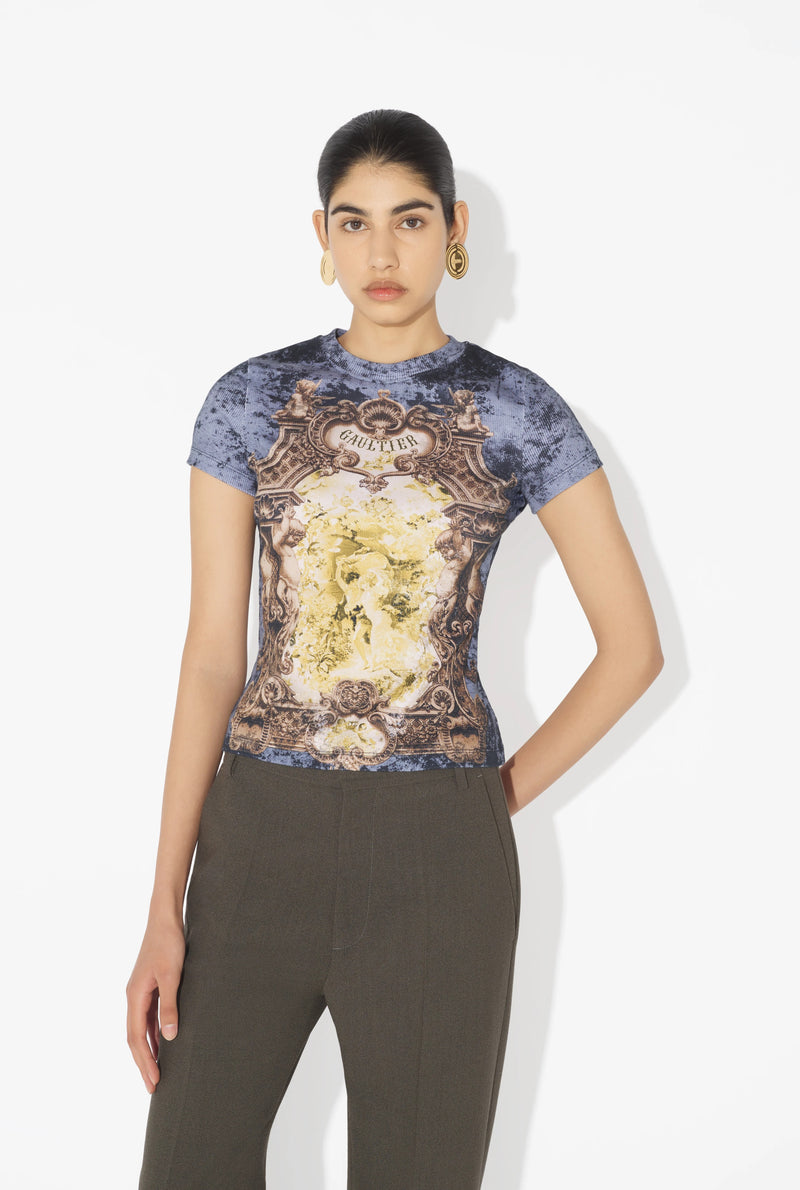 COTTON RIBBED TEE-SHIRT "MÉDAILLON"