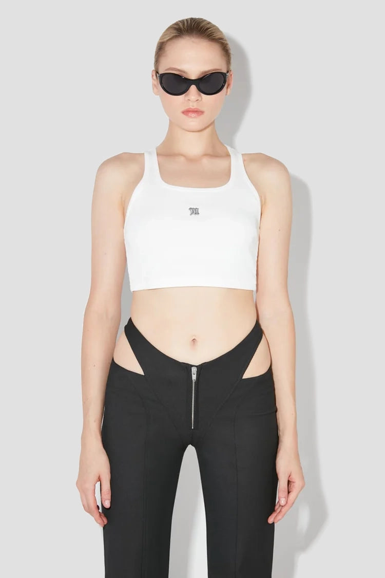 CROPPED M TANK TOP WHITE