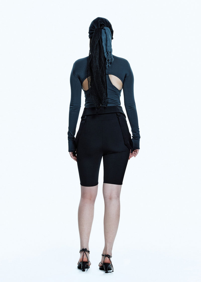 DOUBLE LAYER CROP TOP CHARCOAL