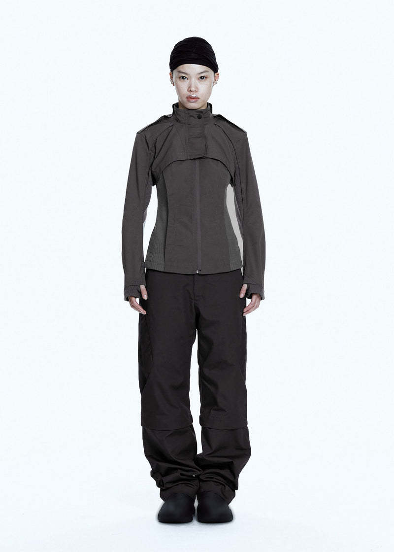 DOUBLE LAYER MOTO JACKET CHARCOAL