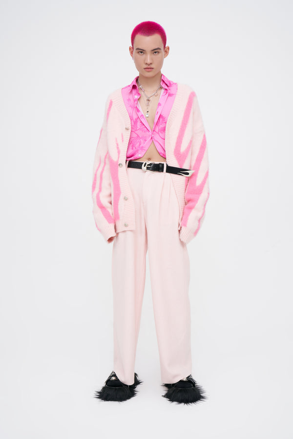 PINK WOOL TROUSERS