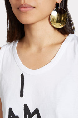 Brown Gold message Earring