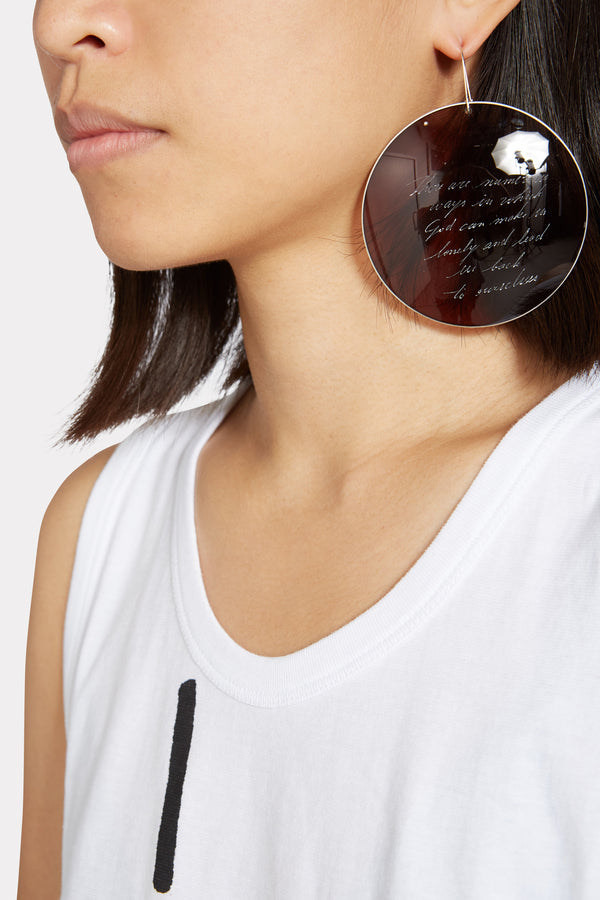 Brown Message Earring