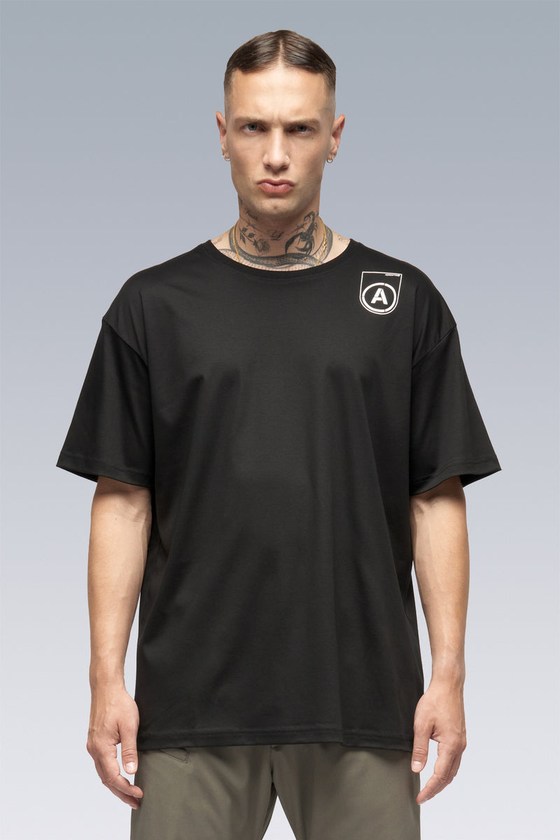 S24-PR-B 100% Cotton Mercerized Short Sleeve T-shirt - Black