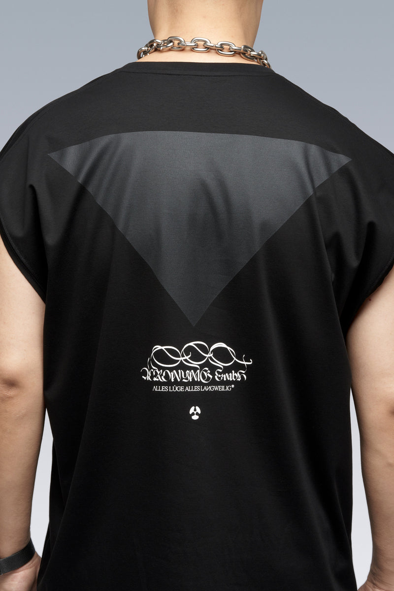 S25-PR-A 100% Cotton Mercerized Sleeveless T-shirt - Black