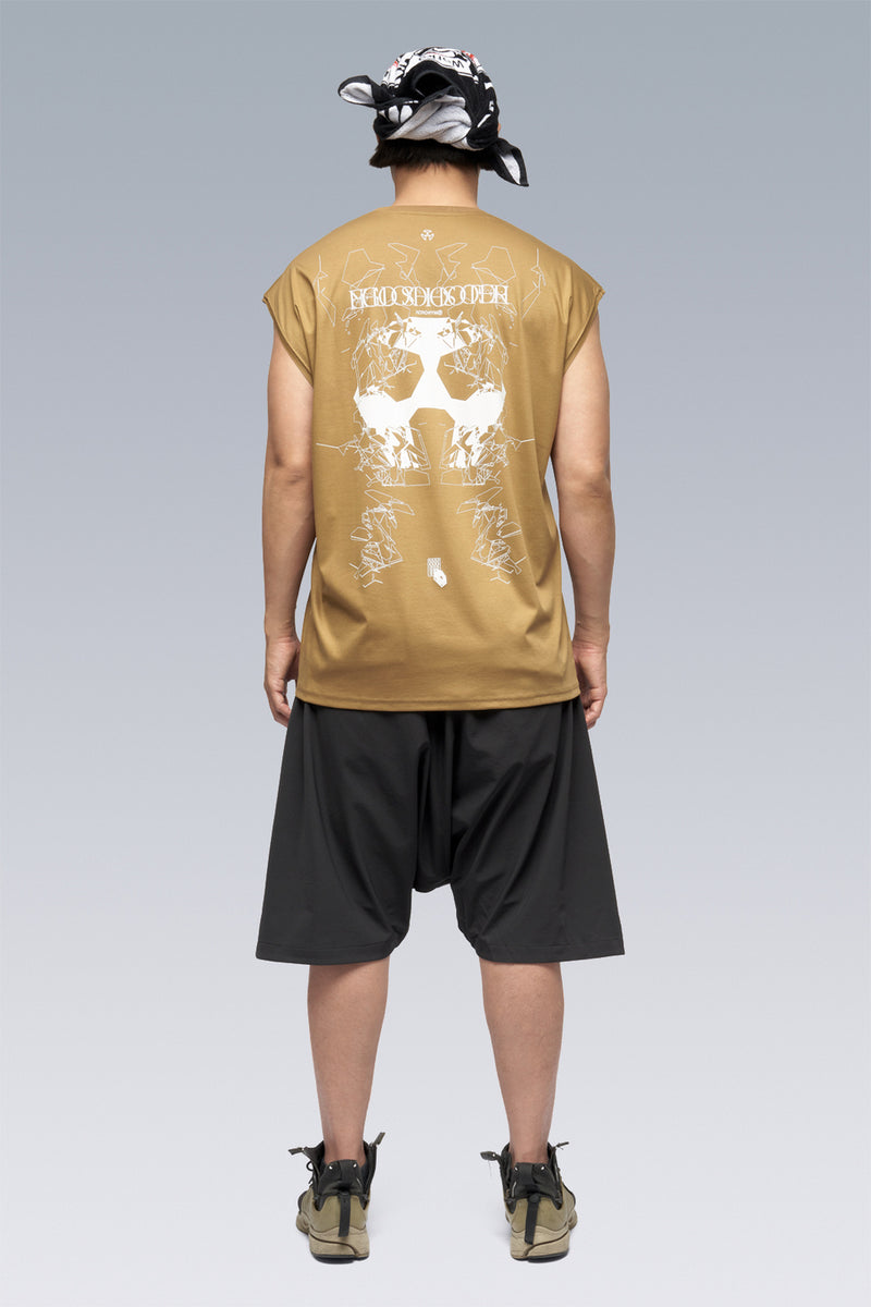 S25-PR-B 100% Cotton Mercerized Sleeveless T-shirt - Coyote