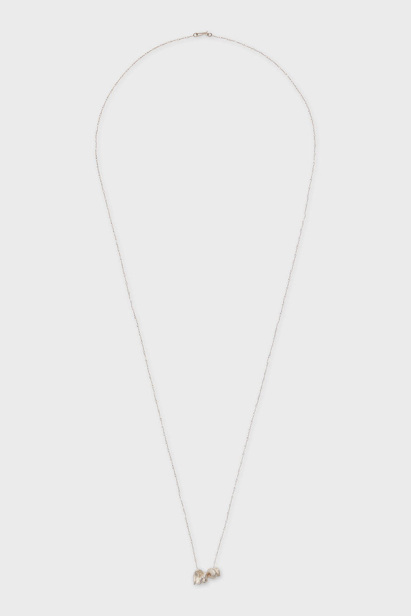 3 SILVER NUGGET 90CM CHAIN
