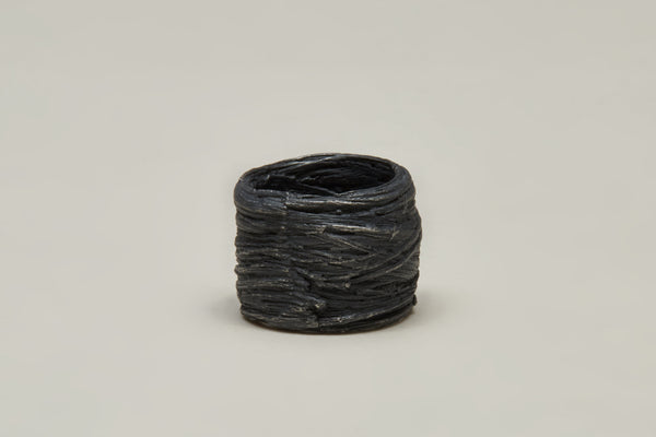 black silver ring