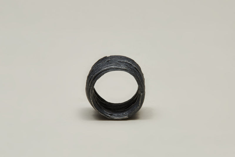 black silver ring