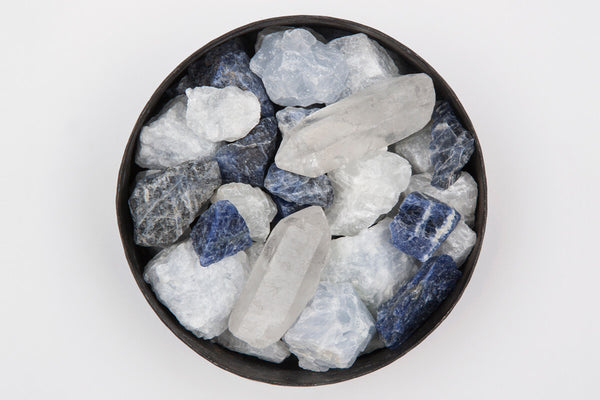 POT POURRI TOTEM HALFMOON BLUE CRYSTAL