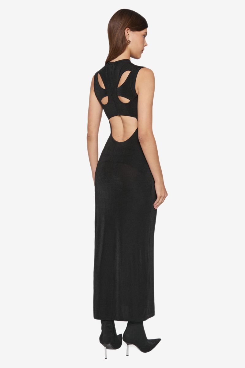 BUTTERFLY CUT OUT MAXI DRESS BLACK