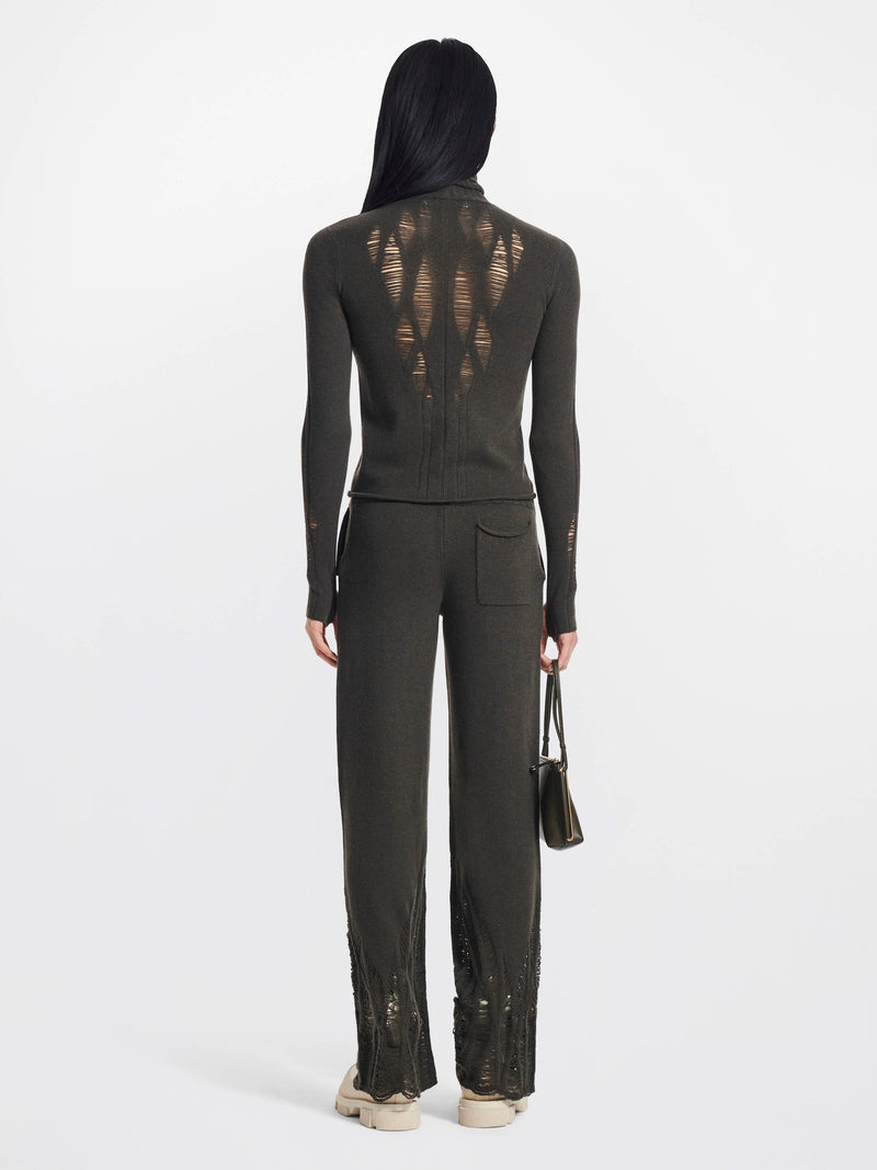 DISTRESSED CASHMERE TURTLENECK