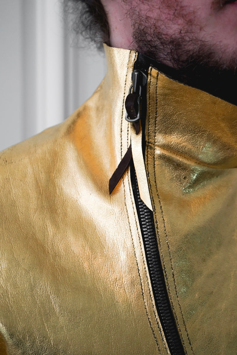 24K Gold Deconstructed Horse Leather Jacket