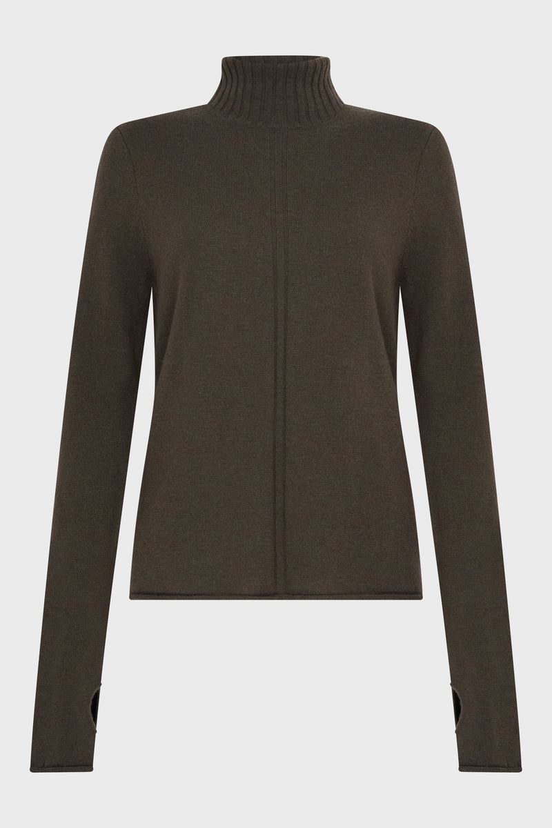 DISTRESSED CASHMERE TURTLENECK