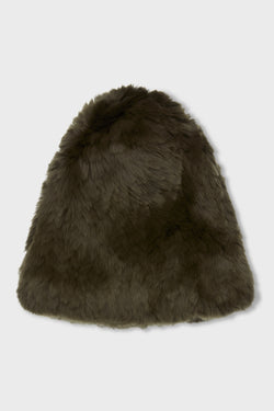 HERBAL TEA KNITTED RABBIT FUR BEANIE