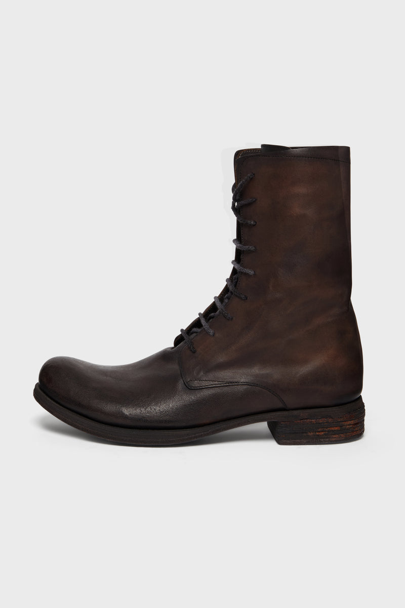 BROWN HORSE LACEUP BOOTS