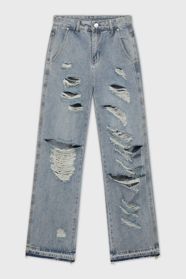 DESTROYED STRAIGHT JEANS