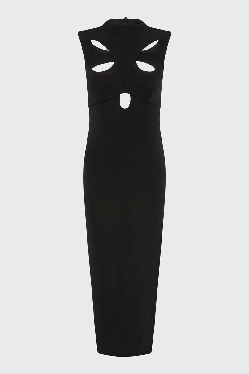 BUTTERFLY CUT OUT MAXI DRESS BLACK