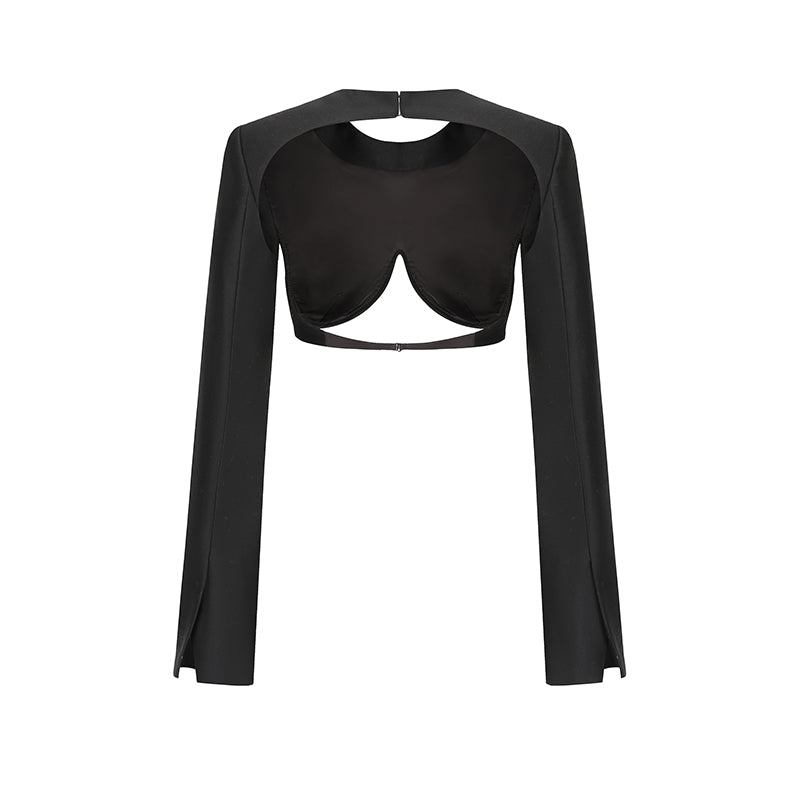 DECONSTRUCTED BACKLESS BLAZER