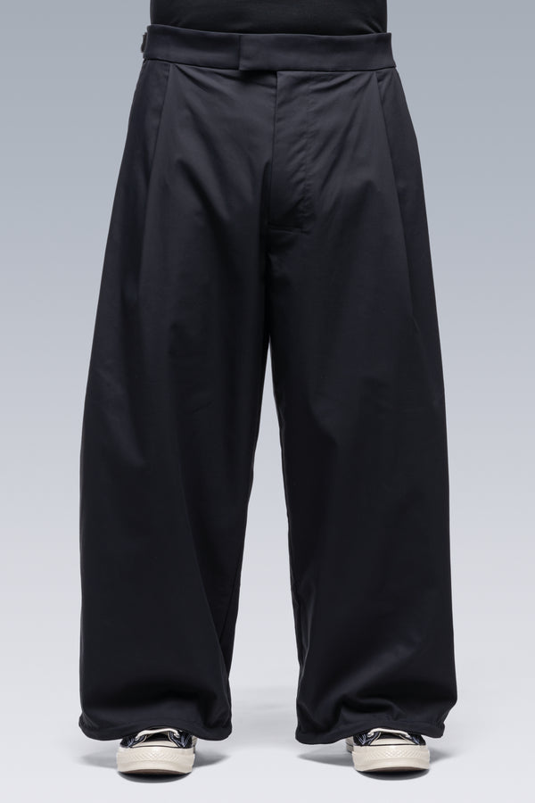 P48-CH Micro Twill Pleated Trouser - Black