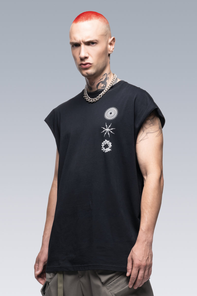 S25-PR-C Pima Cotton Sleeveless T-shirt - Black