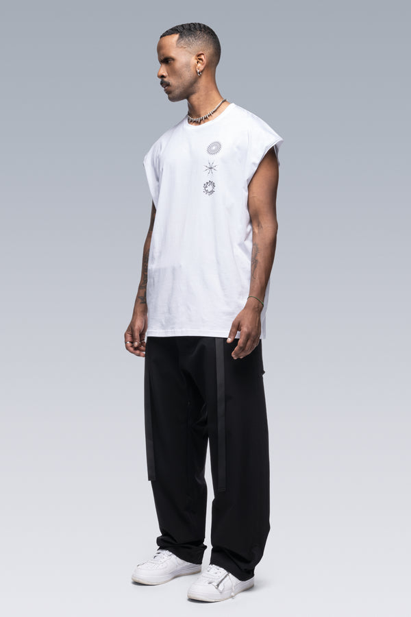 S25-PR-C Pima Cotton Sleeveless T-shirt - White