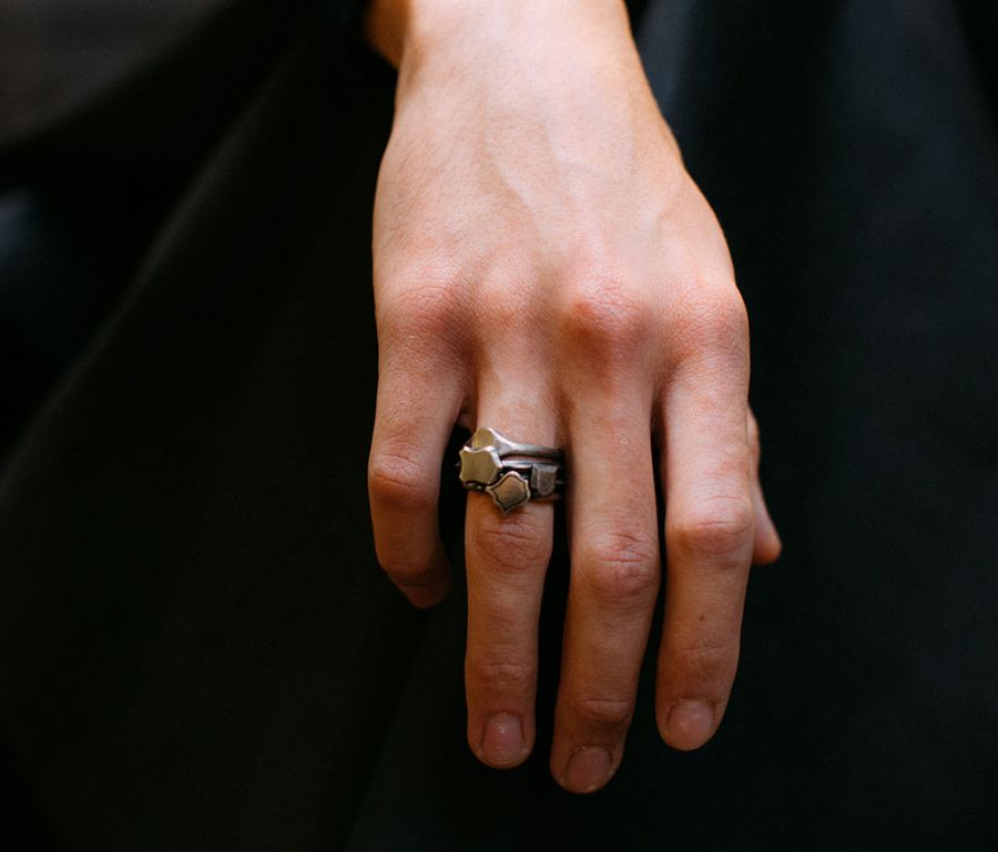 指輪・リング [Werkstatt:Munchen]^25SS Four Ring Combination Cross Silver werkstatt-munchen-m1330-4-ring