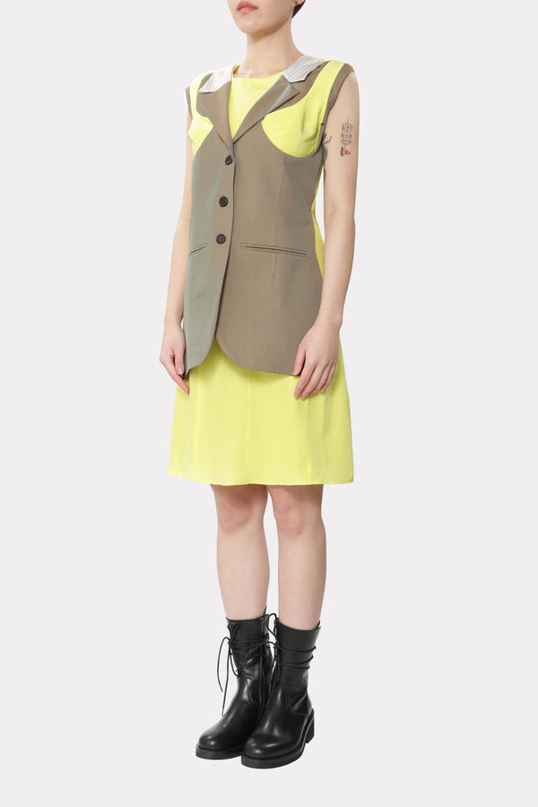 Dress with Breast Detail and Vest